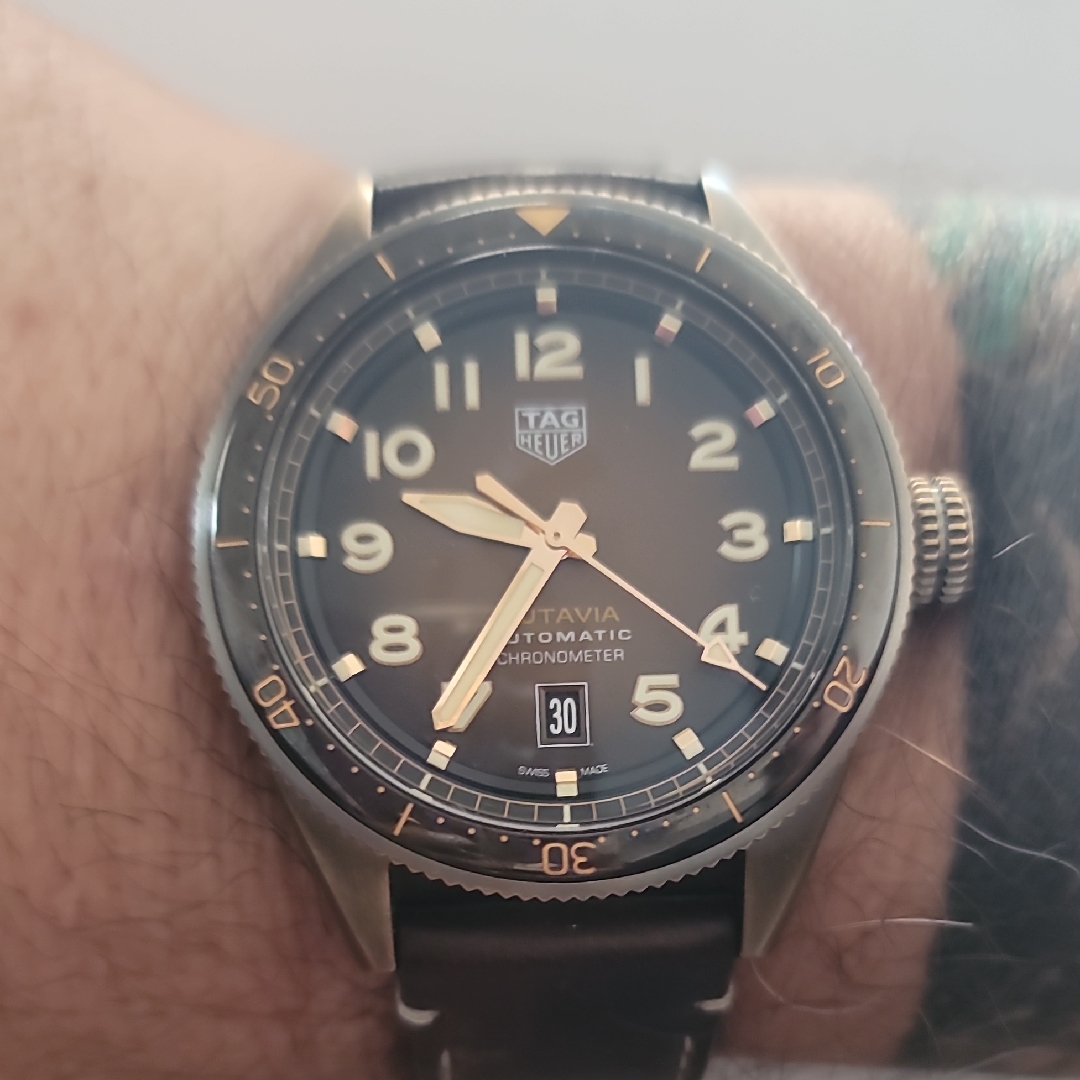 Tag Heuer Black And Silver Chronometer Watch